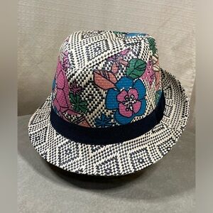 Sun n Sand floral Straw Fedora Hat
